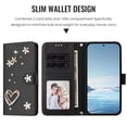 thumbnail image 6 of Leather For Samsung Galaxy S25 Edge 5G Case Double Layered Heart-shaped Flower Flip Wallet Leather Case, Card Holder Magnetic Closure  Phone Cases Cover With Hand Strap,Black, 6 of 8