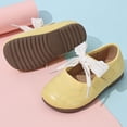 thumbnail image 4 of Toddler Girls Dress Shoes Mary Jane Flats School Uniform Oxfords Wedding Party Bow Flower Shoes Comfort Loafers Yellow 27, 4 of 6