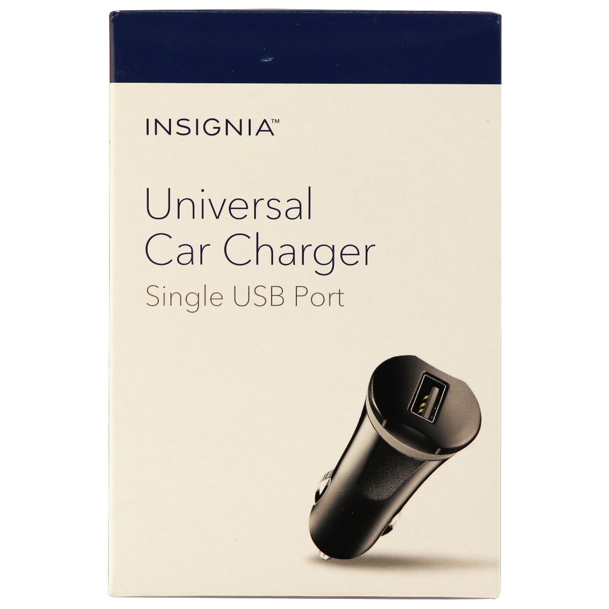 Insignia Universal 12-Watt 2.4 Amp Single USB Car Charging Adapter - Gloss Black