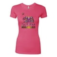 thumbnail image 2 of California Republic Bear Logo Retro Mandala Mosaic Animal Lover Womens Slim Fit Junior Tee, Hot Pink, X-Large, 2 of 3