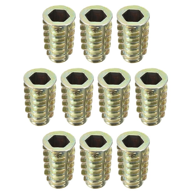 Threaded Insert Nuts Zinc Alloy Hex Socket M8 Internal Threads 23mm Length 10pcs