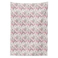 thumbnail image 2 of Eiffel Tablecloth, Composition Floral Landmark Notre Dame Bicycle Air Balloon, Rectangle Satin Table Cover Accent for Dining Room and Kitchen, 52" X 70", Rose Black White, by Ambesonne, 2 of 2