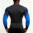 thumbnail image 4 of Men's Long Sleeve Sports Shirt Raglan Color-Block Slim Fit Top with Form-Fitting Design for Fitness Training, 4 of 4