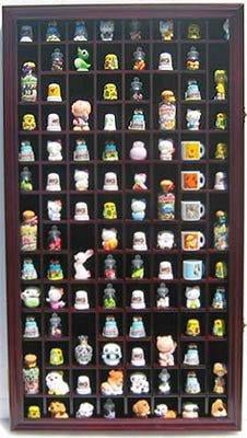 100 thimble display rack in white and red felt back 