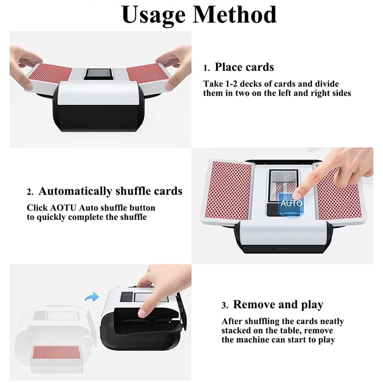 card sleeving machine GSE 4-Deck Automatic Shuffler with Plug MUTIPLE USE Automatic Card Shuffler 1-2 Decks,
