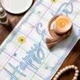 thumbnail image 4 of Table Runner - 72 Inch Long, Watercolor Easter Kitchen Dining Table Runner Dresser Scarves, Cute Rabbits Flower Wreath Eggs Bow Plaid Farmhouse Decor for Coffee Tables Wedding Party Banquet, 4 of 8