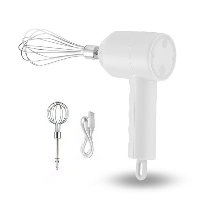 POINTERTECK Electric Hand Mixer Mini Cordless Handheld Mixer USB Rechargeable Handheld Egg Beater 3-Speed Adjustable Portable Electric Whisk for Egg Beater Baking & Cooking (White) - by