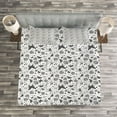 thumbnail image 3 of Ambesonne Black and White Quilted Bedspread Set 3 Pcs, Petal Spring Dots, Queen Size, Black White, 3 of 3