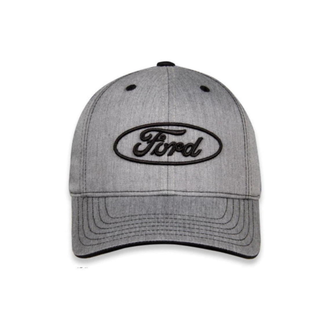 Ford Embroidered Oval Logo Ball Cap, Weathered Grey, Heathered Cotton Twill