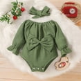 thumbnail image 2 of Otqutp Birthday Romper for Toddler Baby Girls Romper Long Sleeved Bow Solid Color Harness Outside Bodysuit Romper Jumpsuit, 2 of 7