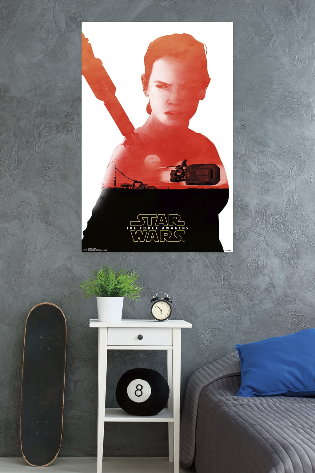 Star Wars: The Force Awakens - Rey Badge Wall Poster, 22.375" x 34"