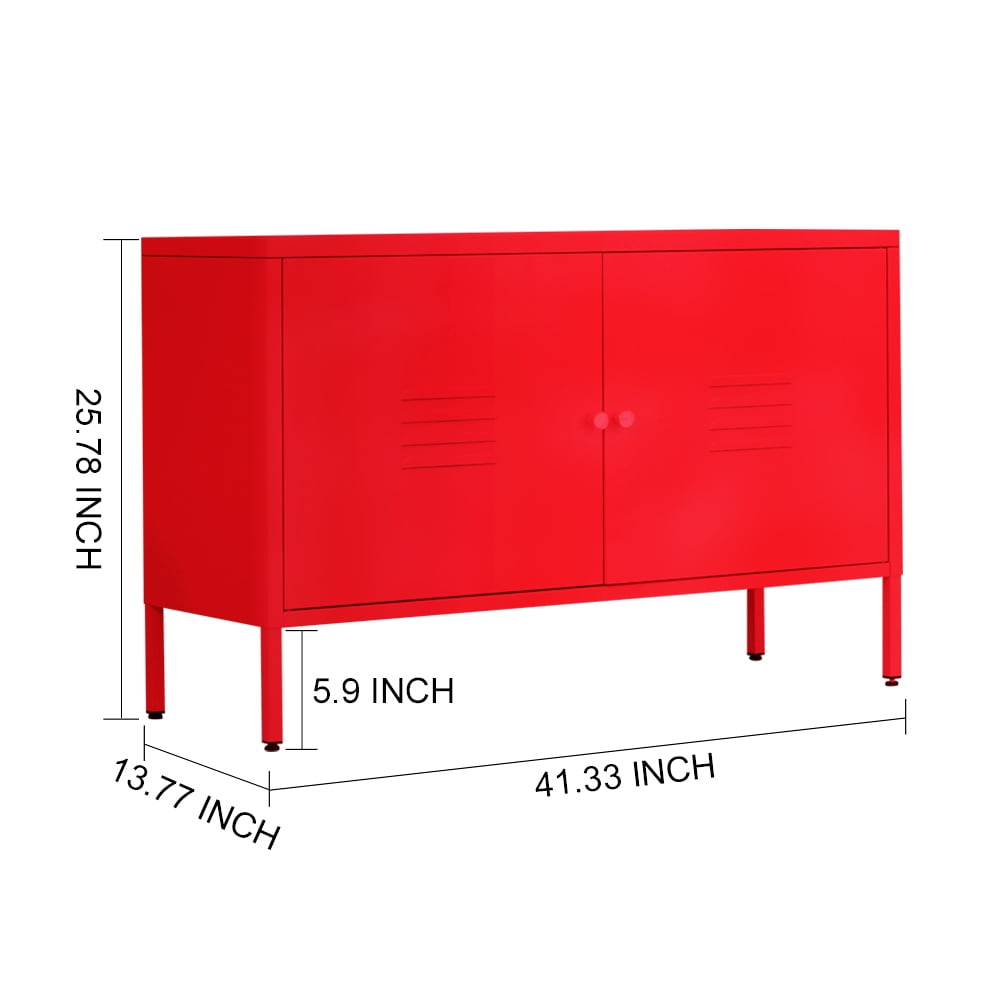 Metal Accent Storage Cabinet for Bed Room,Living Room,Home,Hotel,Office,Garage,2-Tier, Removable Shelf