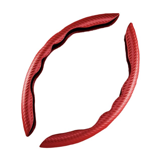 Cubierta de Volante de Plástico Kusrkot Embedded Universal Wraps 15 Pulgadas Cómodo de Agarrar Rojo