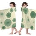 thumbnail image 4 of Green Tie Dye Fan Pattern Hooded Bath Towel，60"x35" for Ages 3 To 12 Kids, Quick Dry Lightweight Soft Microfiber Hood Beach Towel Cover Up for Kids, 4 of 7