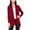Burgundy, variant on Moa Collection Women's Long Sleeve Relaxed Loose Fit Draped Neck Open Front Waist Length Solid Cardigan