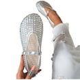 thumbnail image 4 of Gpaecead Women's Woven Mary Jane Flats Closed Toe Hollow Out Breathable Adjustable Buckle Cushioned Sole Shoes For All Day Comfort, Silver, 4 of 8