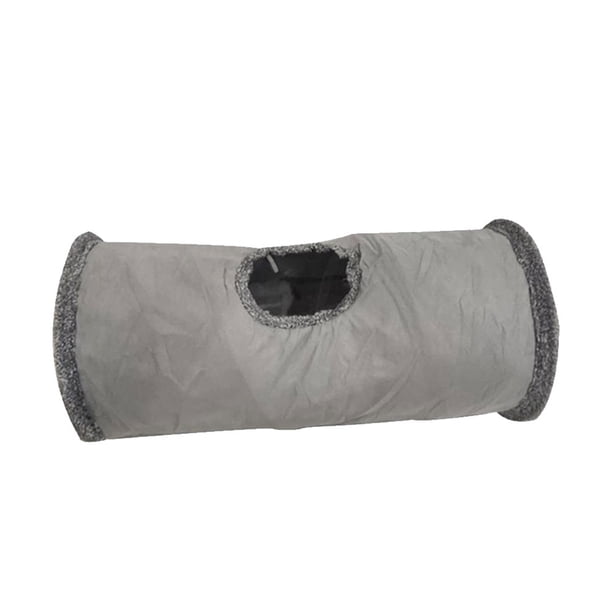 Túnel plegable para gatos, nido de tela de ante, juguete para gatos, cama para gatitos, cachorros y conejos, talla S, gris.