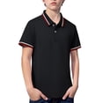 thumbnail image 4 of KAUOD Boys School 𝗨niform Polo Shirts Short Sleeve Striped Lapel Collar Tops Summer Preppy Trendy Casual Pullover Shirt, 4 of 9