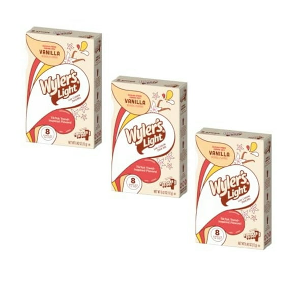 Wyler's Light Vanilla - Singles to Go Powdered Drink Mix - Pack of 3-8 Per Box 24 Total Servings - Delicious Tasting Vanilla Flavor
