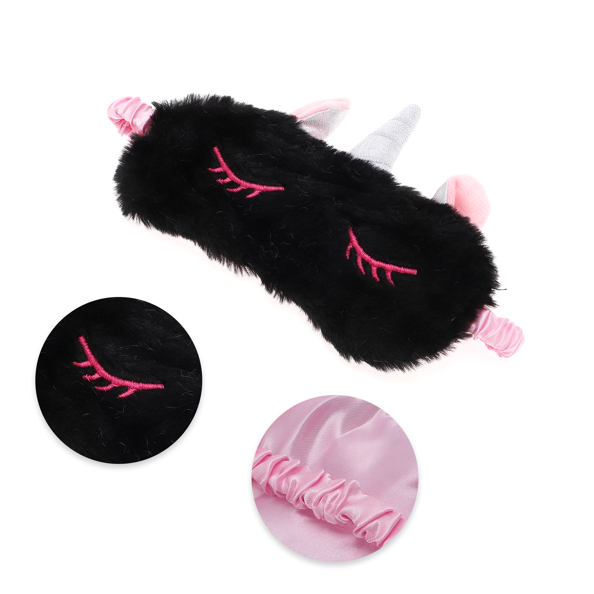 Unique Bargains Soft Cartoon Sleep Mask Eye Shade Cover for Rest Black