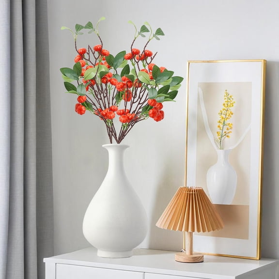Twfbrm Artificial Pumpkin Picks, Fall Decorations for Home, 29" Faux Pumpkins Branches with Eucalyptus Leaves, No Fade Farmhouse Fake Pumpkin Stems Table Centerpiece for Thanksgiving Autumn Harvest