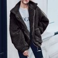 thumbnail image 2 of Ladies Loose Plush Long Sleeve Zipper Pullover Pocket Color Sweater Coat, 2 of 6