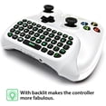 thumbnail image 2 of MoKo Xbox One Mini teclado retroiluminado verde, 2.4G Receptor inalámbrico Chatpad Mensaje Teclado de juego Teclado, con auriculares y conector de audio, para Xbox One / S / Elite / Series X / Series, 2 of 3