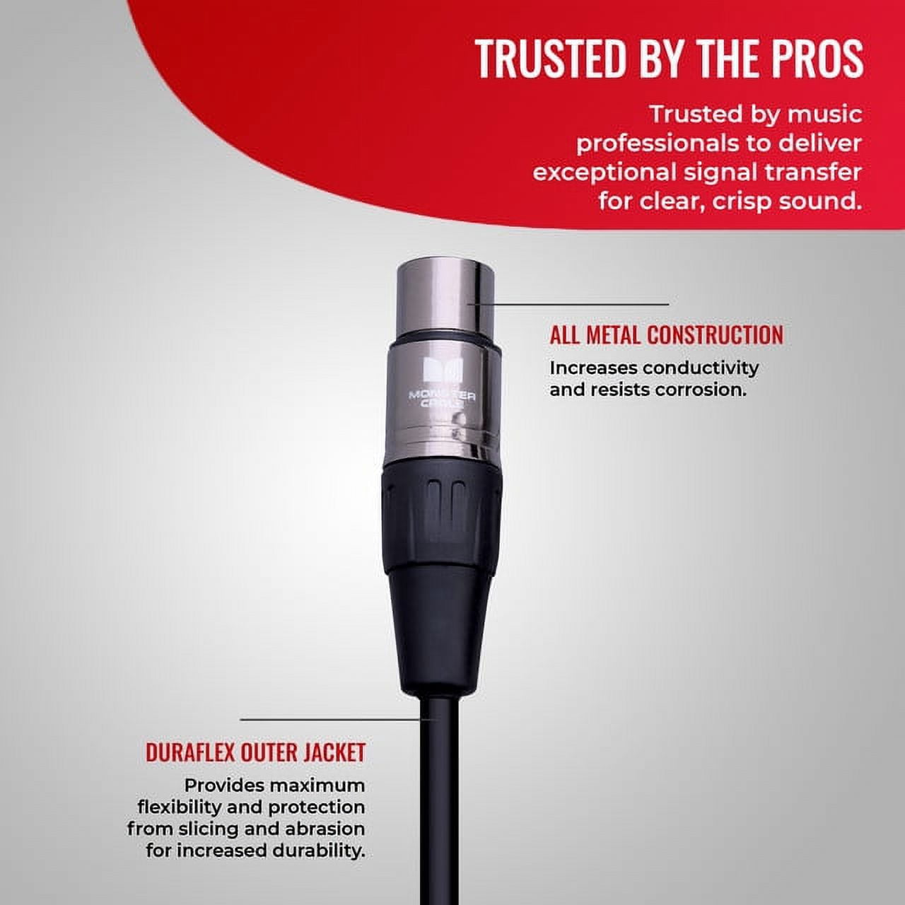 Monster Cable Prolink Classic 5ft Microphone Cable - Durable, Interference Resistant, Black