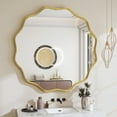 thumbnail image 2 of Easy4Home 36" Wavy Round Decorative Mirror With Deep Frame, Gold, 2 of 5