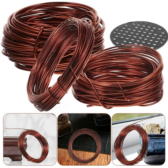 SEWCHICS Garden Wire Kits Bonsai Wire Kit Copper Brown 1 Set for Hobbyists 10m x 2.0mm