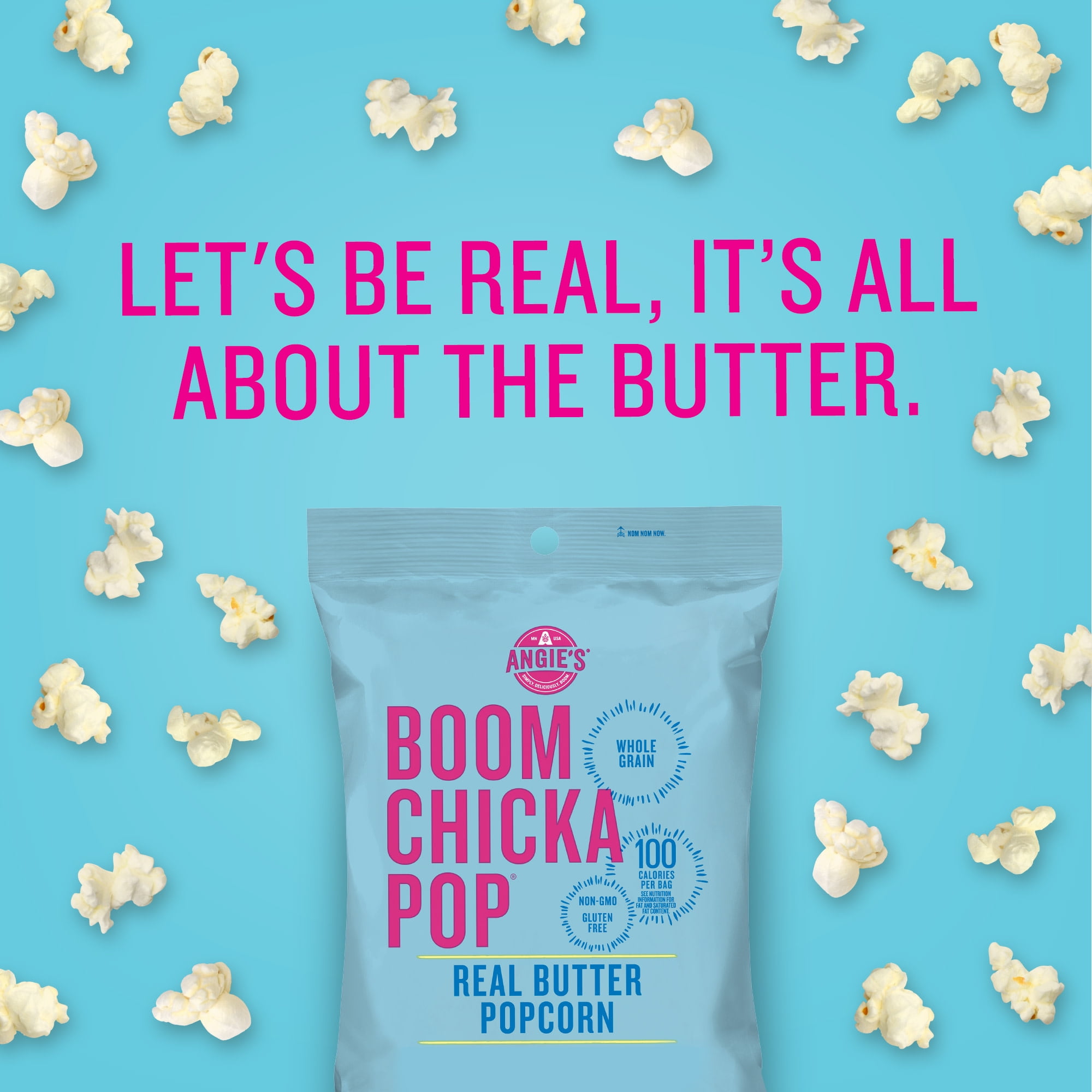 (12 Pack) Angie's BoomChickaPop Real Butter Popcorn Pre-Popped Popcorn Bag, 4.4 oz