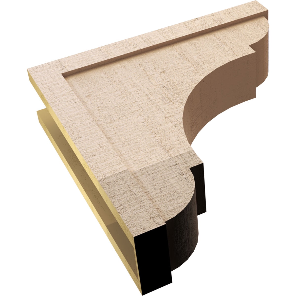 7"W x 28"D x 28"H Thin Bryant Rough Cedar Woodgrain TimberThane Corbel, Primed Tan