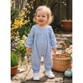 thumbnail image 4 of Cjfdfy Newborn Baby Girls Fall Jumpsuit Cotton Long Sleeve Henley Neck Dots Print Fall Casual Romper Infant Polka Dots Coming Home Fall Winter Outfit 0-18 Months, 4 of 6
