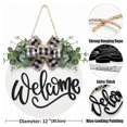 thumbnail image 2 of Door Welcome Sign Farmhouse Door Front Door Decoration Rural Green Plants Round Wooden Hanging Sign, 2 of 5