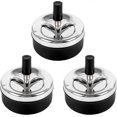 thumbnail image 1 of 3pcs Spinning Ashless Ashtray Push Down Ashtray Extra Large Chrome Windproof Ashtray Outdoor Tabletop Ashtray Ashtrays Large Round (9 * 9.3cm, Black), 1 of 5