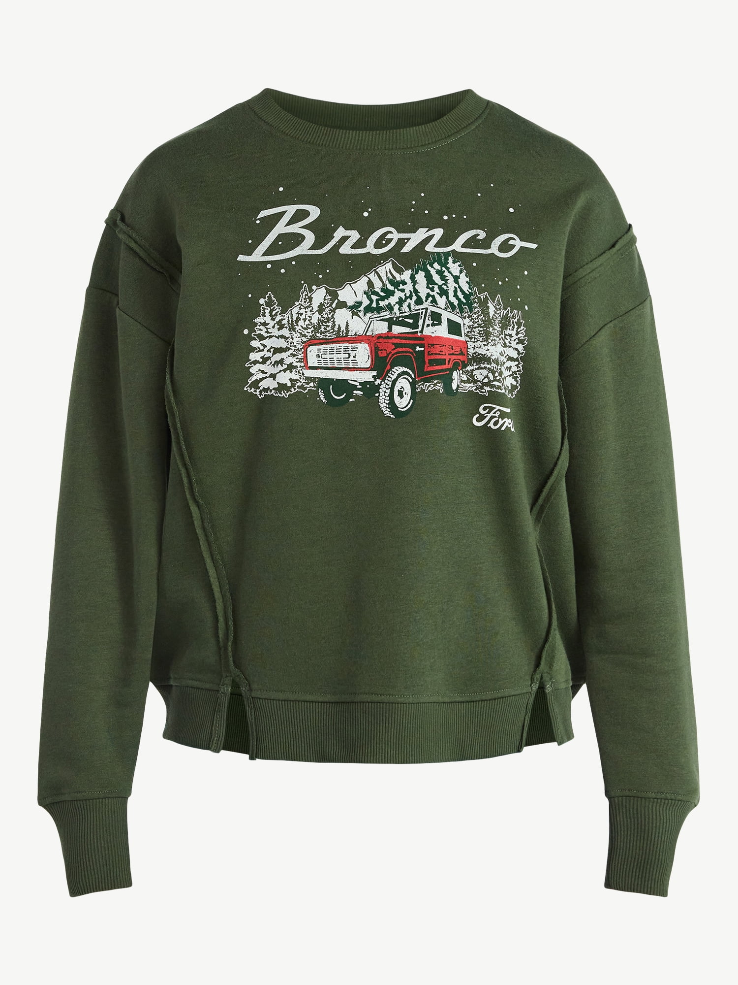Time and Tru Women's Bronco Wonderland Graphic Sweatshirt with Long Sleeves, Sizes XS-XXXL