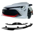 thumbnail image 2 of Ikon Motorsports 3PCS Front Bumper Lip Spoiler Lower Air Dam Chin Splitter Bodykit Replacement Compatible With 2019-2021 Toyota Corolla Auris 3rd E210 5-Door Hatchback Gloss Black, 2 of 7