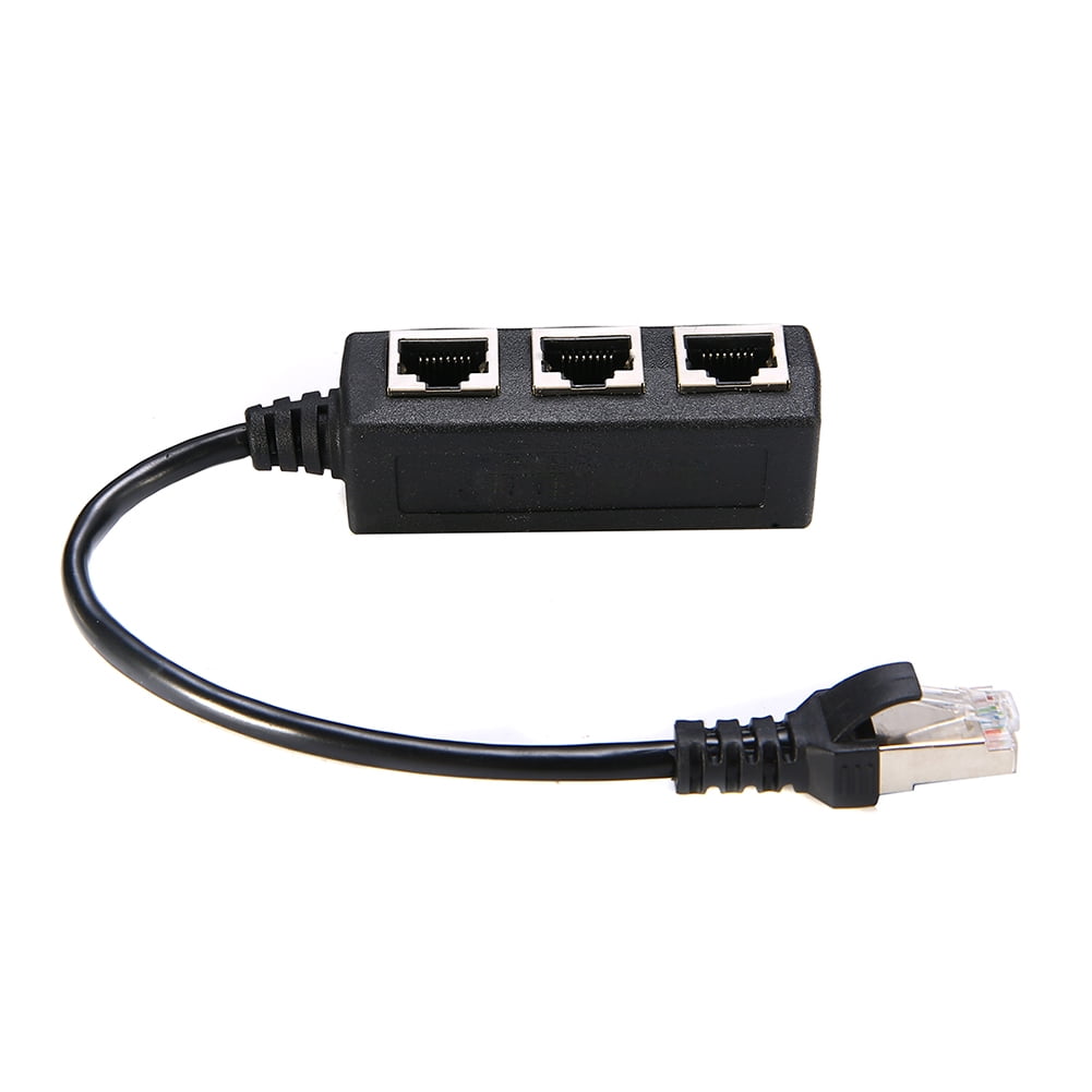 RJ45 1 to 3 Socket Network LAN Cable Splitter Cord Adapter
