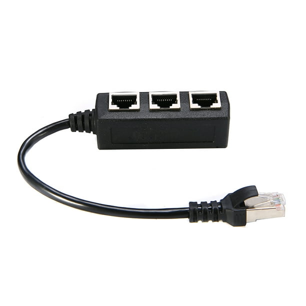 Répartiteur De Câble Ethernet RJ45 Extension De Port Internet, Adaptateur  De Connecteur De Prise Ethernet, Répartiteur De Câble Ethernet 1 à 4, Noyau  Plaqué Or 8 Broches, Adaptateur ABS PCB RJ45, Noir