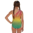 thumbnail image 3 of SEANATIVE Girl's Sleeveless Bathing Suit Lightweight One-Piece Swimsuits with Mesh Cover Up Spandex Fabric Beach Swimwear for Kid Teen Girls, 11-12 Years, Rainbow Gradient Mermaid Scale Print, 3 of 7