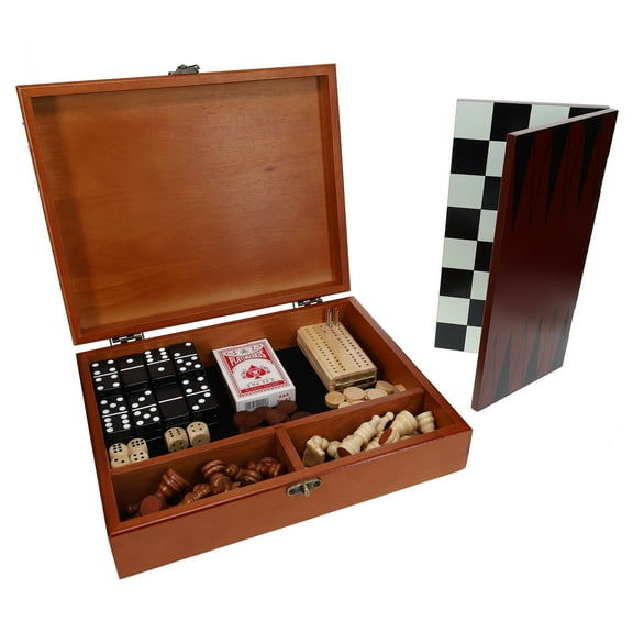 WE Games 7-in-1 Combination Game Set - Chess, Checkers, Dominoes, and more!