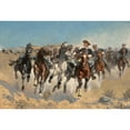 thumbnail image 2 of Frederic Remington 24x18 Gold Ornate Framed and Double Matted Museum Art Print Titled - Dismounted, the Fourth Troopers Moving the Led Horses (1890), 2 of 4
