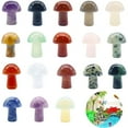 thumbnail image 2 of Ksopiavobs 20 Pcs Mushroom Shaped Chakra Stones Natural Polished Crystals Agate Gemstones for Healing Chakras Balancing Meditation Yoga Miniature Moss Landscape, 2 of 7