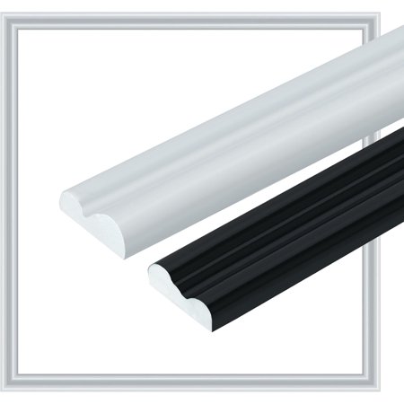 16.4FT Chair Rail Molding Peel and Stick,Flexible Molding Trim,Self Adhesive Wall Molding Panels for Cabinet, Mirror Frame, Door, Tile Edge (White 0.86IN*0.35IN)