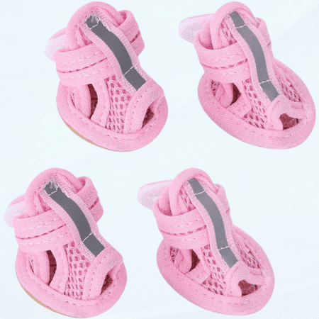 Pet Supplies Summer Dog Shoes - 4 Pcs Summer Dog Booties Breathable Puppy Shoes Anti-Slip Pets Dog Boots Mesh Dog Sandals Paw Protector for Small Dogs (Random Insole) Summer Sandals