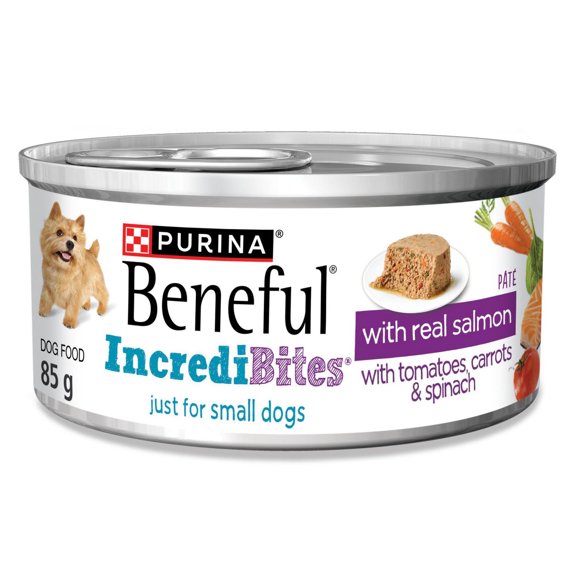 Beneful IncrediBites avec du Vrai Saumon Pâté, Nourriture Humide pour Chiens 85 g