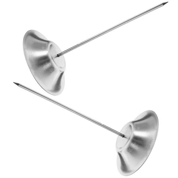 LEORX 2Pcs Plated Silver Premium Metal Invoice Needle Folder Receipt Spike for Office Restaurant