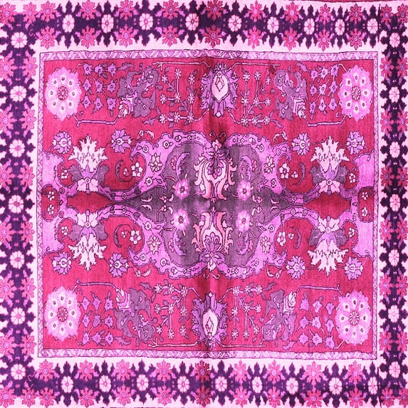 Ahgly Company Indoor Square Persian Pink Traditional Area Rugs, 3' Square
