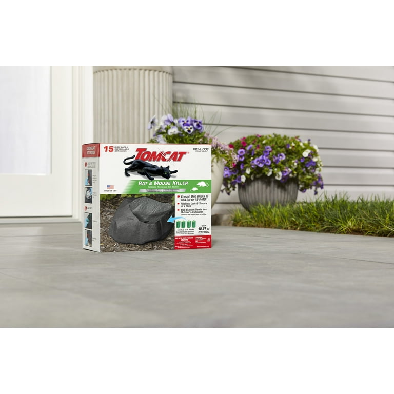 Tomcat® Rat Mouse Killer Refillable Rockscape Bait Station, 51% OFF