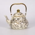 thumbnail image 2 of Vintage Floral Enamel Tea Kettle, Stovetop Safe Steel Teapot with Gold-Tone Dragonfly Handle, Colorful Porcelain Finish for Home Kitchen Decor and Gift,A,52oz, 2 of 5